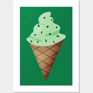 Mint Chocolate Chip Ice Cream Posters and Art